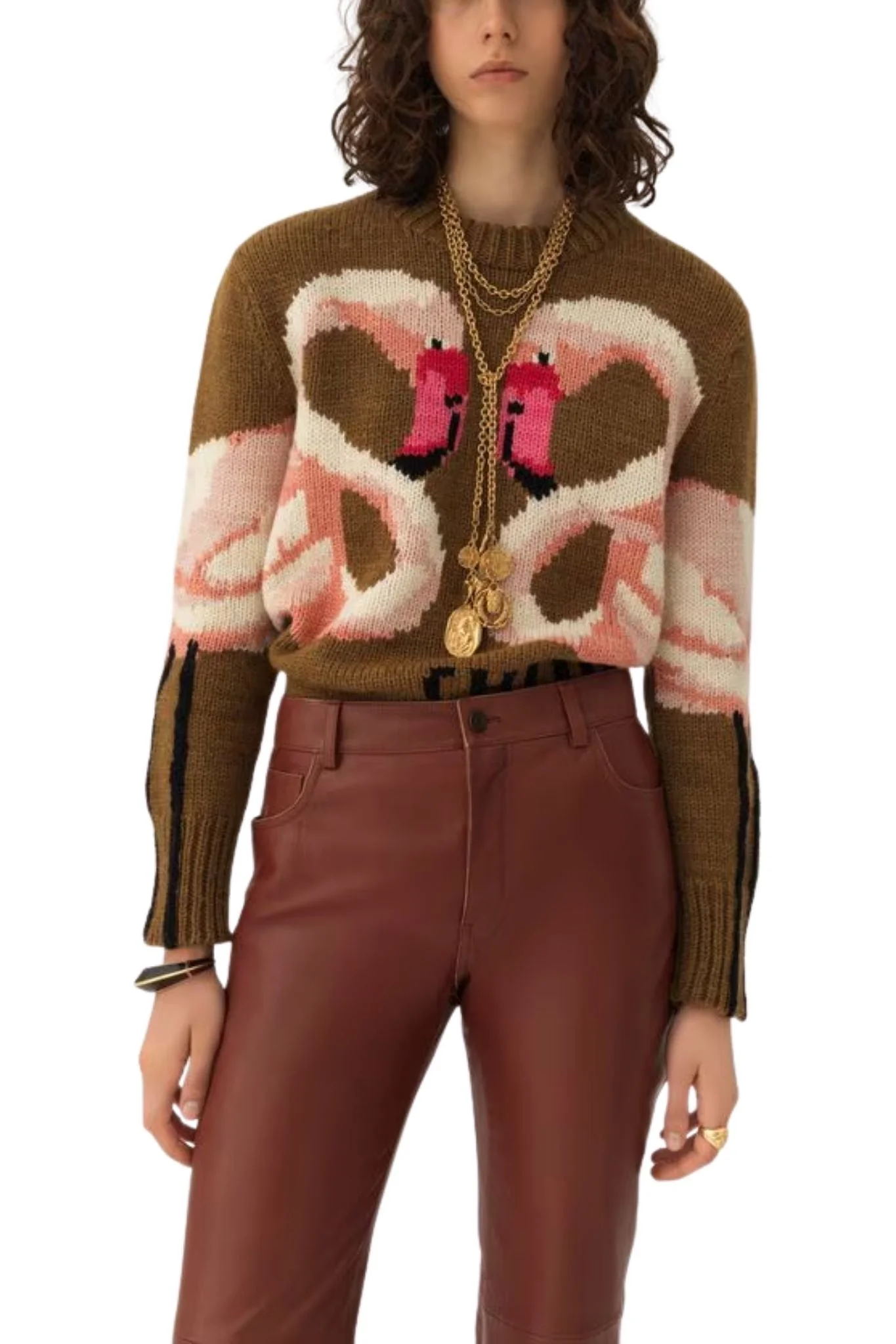 Chloe MP32 Crew-neck Logo Sweater in a Wool Knit - Image 3